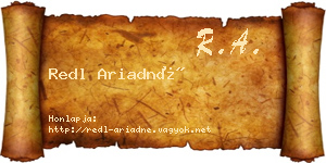 Redl Ariadné névjegykártya